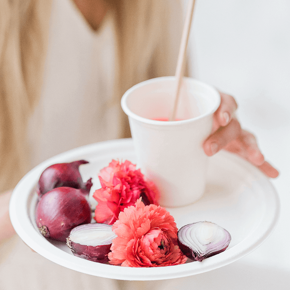 Organic products on a tray